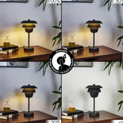hofstein Lampe de table Wacissa Noir, 1 lumière, Changeur de couleurs* Lampes À Poser