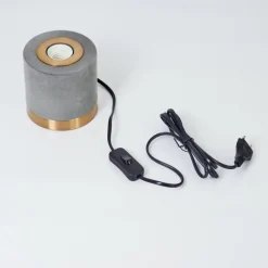 Lampes En Tissu-hofstein Lampe de table Weruga Gris, Laiton, 1 lumière