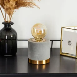 Lampes En Tissu-hofstein Lampe de table Weruga Gris, Laiton, 1 lumière