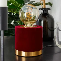 Lampes En Tissu-hofstein Lampe de table Weruga Laiton, Rouge, 1 lumière