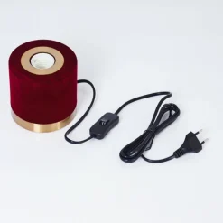 Lampes En Tissu-hofstein Lampe de table Weruga Laiton, Rouge, 1 lumière