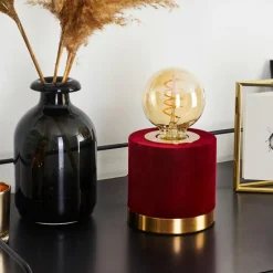 Lampes En Tissu-hofstein Lampe de table Weruga Laiton, Rouge, 1 lumière