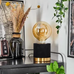 Lampes En Tissu-hofstein Lampe de table Weruga Or, Noir, 1 lumière