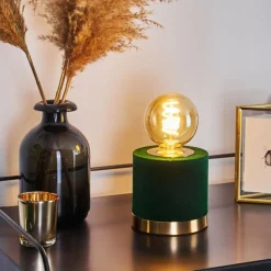 Lampes En Tissu-hofstein Lampe de table Weruga Vert, Laiton, 1 lumière