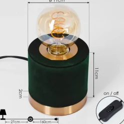 Lampes En Tissu-hofstein Lampe de table Weruga Vert, Laiton, 1 lumière