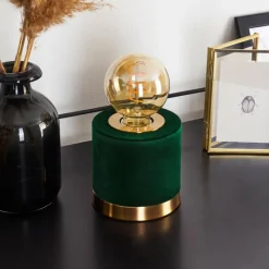 Lampes En Tissu-hofstein Lampe de table Weruga Vert, Laiton, 1 lumière