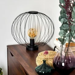 Lampes Vintages & Rétros-hofstein Lampe de table Wharua Noir, 1 lumière