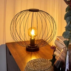 Lampes Vintages & Rétros-hofstein Lampe de table Wharua Noir, 1 lumière