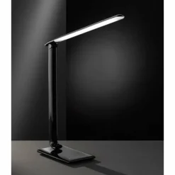 Luminaires Wofi Lampe de table Wofi TUBAC LED Noir, 1 lumière* Éclairage Led