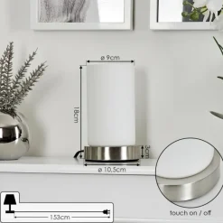 hofstein Lampe de table Youd Nickel mat, 1 lumière