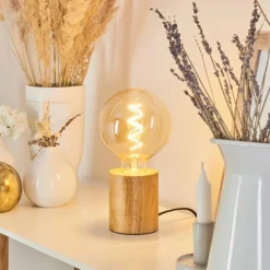 Style Boho-Chic-hofstein Lampe de table Yuto Écru, 1 lumière