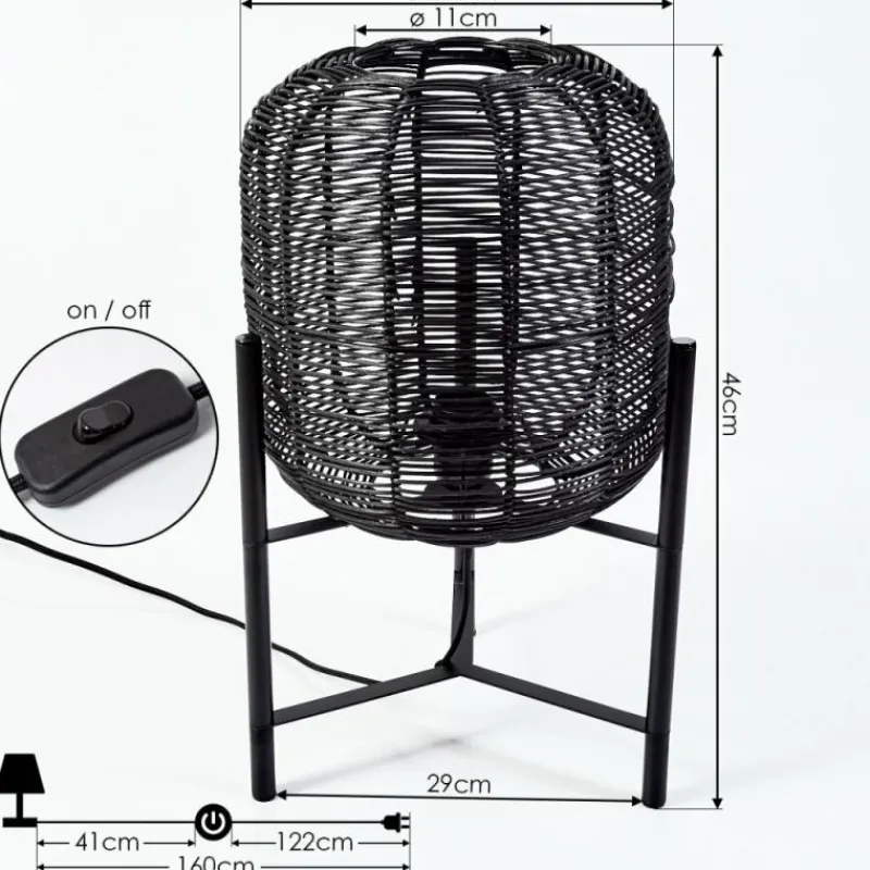 Luminaires Scandinaves-hofstein Lampe de table Zaracure Noir, 1 lumière