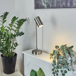 Luminaires Scandinaves-hofstein Lampe de table Zuoz Chrome, Nickel mat, 1 lumière