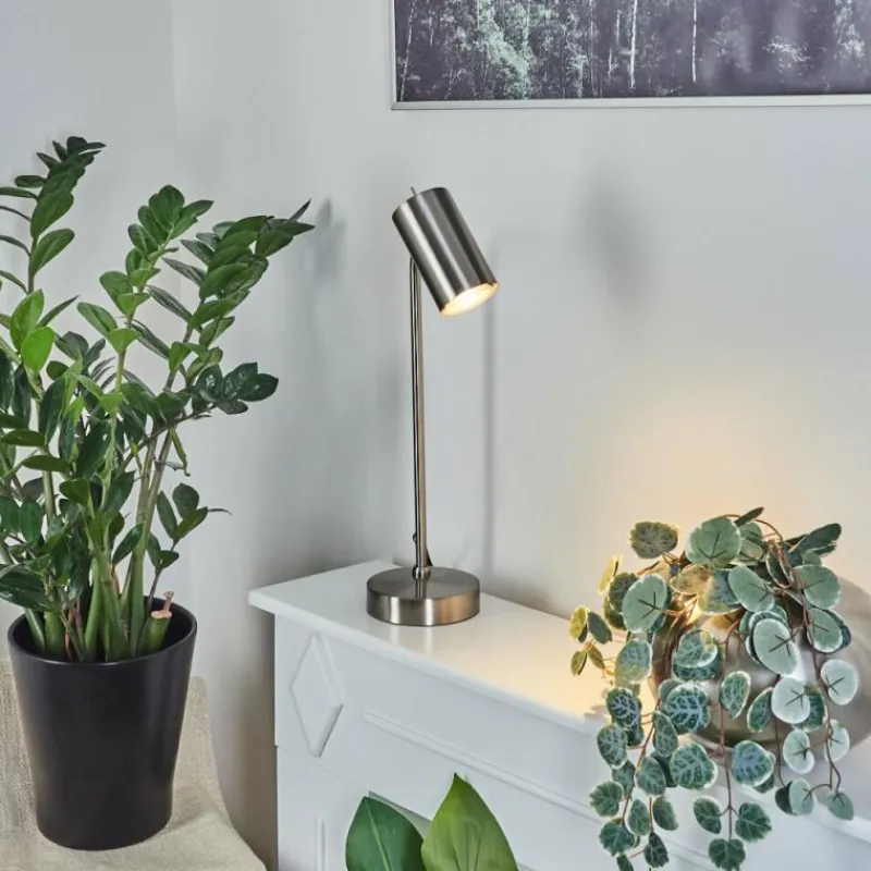 Luminaires Scandinaves-hofstein Lampe de table Zuoz Chrome, Nickel mat, 1 lumière