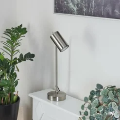 Luminaires Scandinaves-hofstein Lampe de table Zuoz Chrome, Nickel mat, 1 lumière