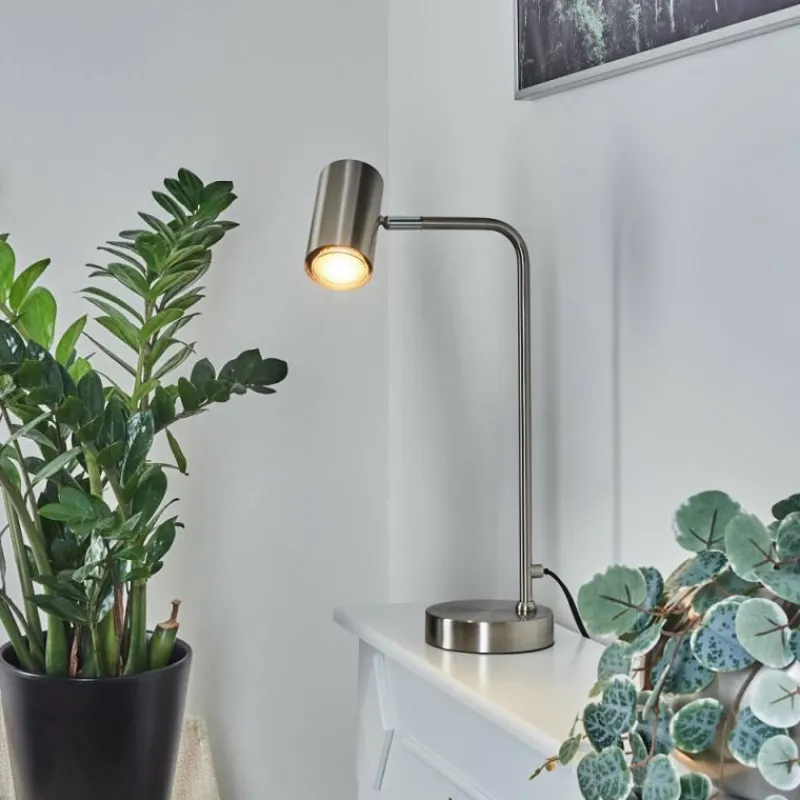 Luminaires Scandinaves-hofstein Lampe de table Zuoz Chrome, Nickel mat, 1 lumière