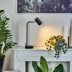 Luminaires Scandinaves-hofstein Lampe de table Zuoz Chrome, Noir, 1 lumière