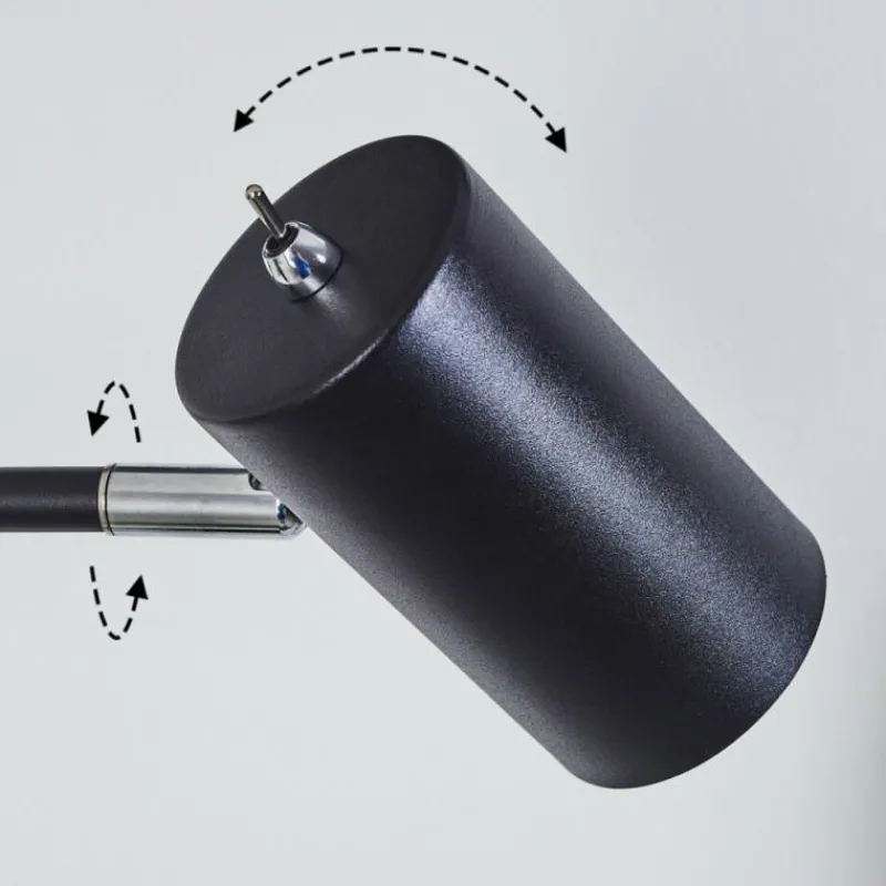 Luminaires Scandinaves-hofstein Lampe de table Zuoz Chrome, Noir, 1 lumière