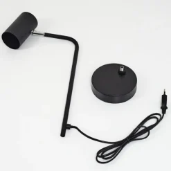 Luminaires Scandinaves-hofstein Lampe de table Zuoz Chrome, Noir, 1 lumière