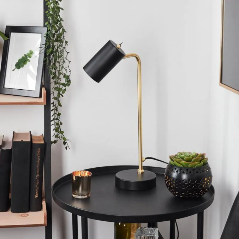 Luminaires Scandinaves-hofstein Lampe de table Zuoz Laiton, Noir, 1 lumière