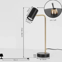 Luminaires Scandinaves-hofstein Lampe de table Zuoz Laiton, Noir, 1 lumière