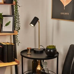 Luminaires Scandinaves-hofstein Lampe de table Zuoz Laiton, Noir, 1 lumière