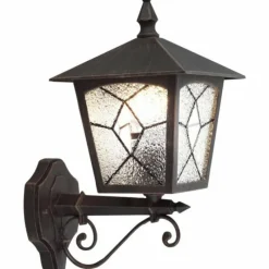 Luminaires Rustiques-Luminaires Globo Lighting Lampe d'extérieur Globo ATLANTA Brun, Rouille, Transparent, 1 lumière