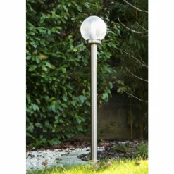 Luminaires Globo Lighting Lampe d'extérieur Globo BOWLE II Acier inoxydable, Transparent, 1 lumière