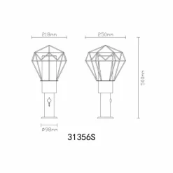 Luminaires Globo Lighting Lampe d'extérieur Globo HORACE Noir, 1 lumière, Détecteur de mouvement