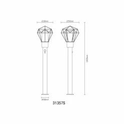 Luminaires Globo Lighting Lampe d'extérieur Globo HORACE Noir, 1 lumière, Détecteur de mouvement