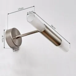 hofstein lampe miroir Regensdorf Nickel mat, 2 lumières