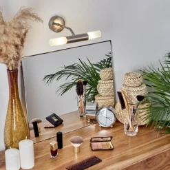 hofstein lampe miroir Regensdorf Nickel mat, 2 lumières