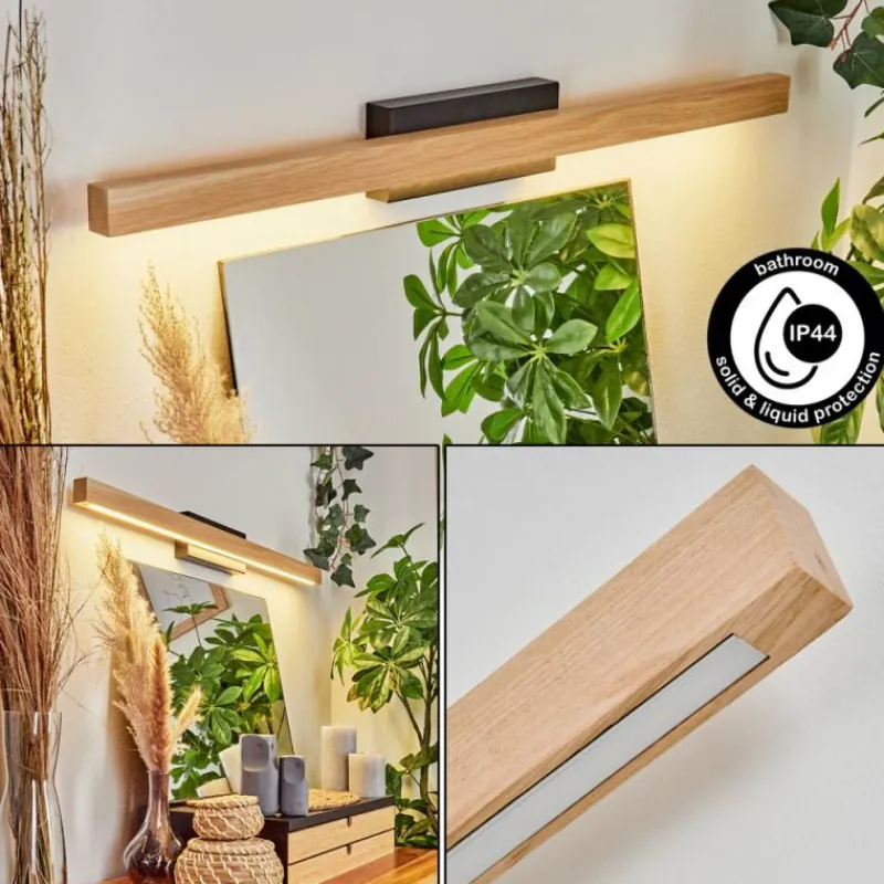 Luminaires Scandinaves-hofstein lampe miroir Borobia LED Noir, 1 lumière