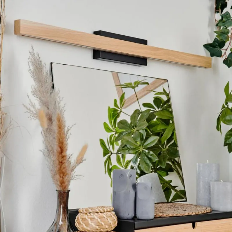 Luminaires Scandinaves-hofstein lampe miroir Borobia LED Noir, 1 lumière