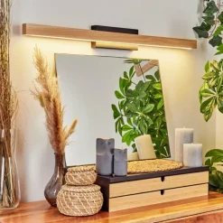 Luminaires Scandinaves-hofstein lampe miroir Borobia LED Noir, 1 lumière