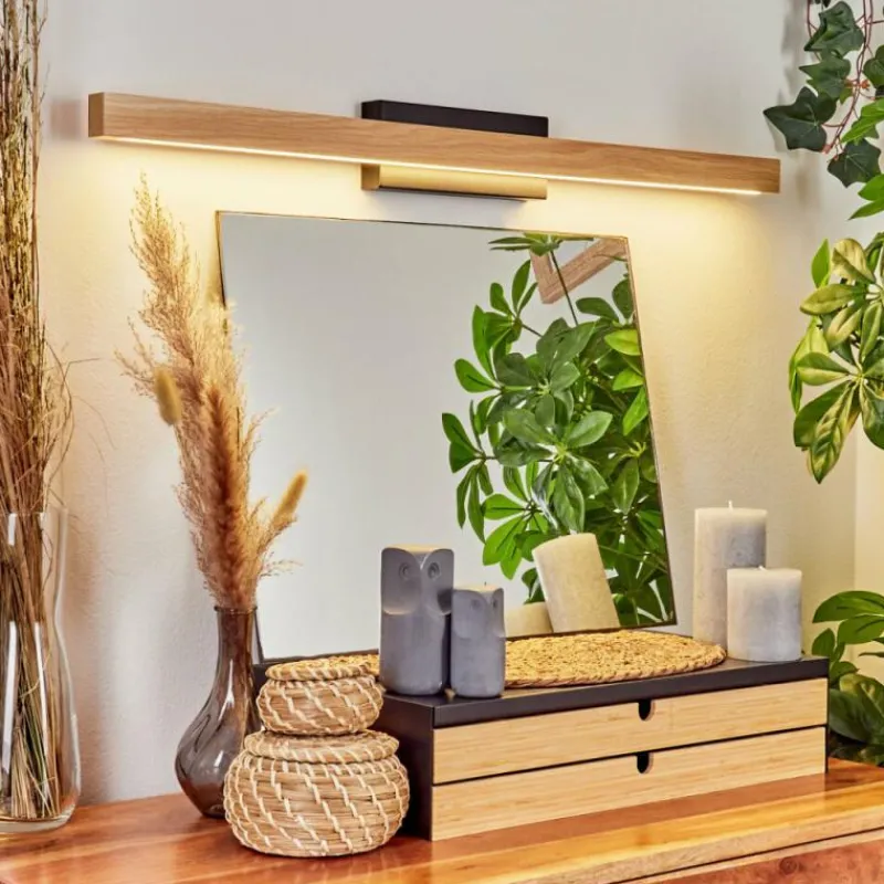 Luminaires Scandinaves-hofstein lampe miroir Borobia LED Noir, 1 lumière