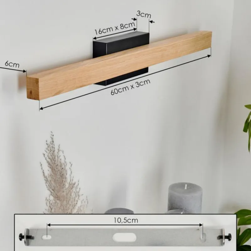 Luminaires Scandinaves-hofstein lampe miroir Borobia LED Noir, 1 lumière