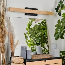 Luminaires Scandinaves-hofstein lampe miroir Borobia LED Noir, 1 lumière