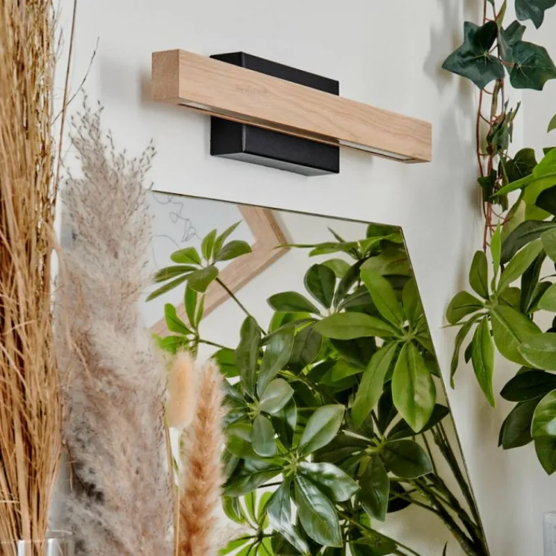 Luminaires Scandinaves-hofstein lampe miroir Borobia LED Noir, 1 lumière