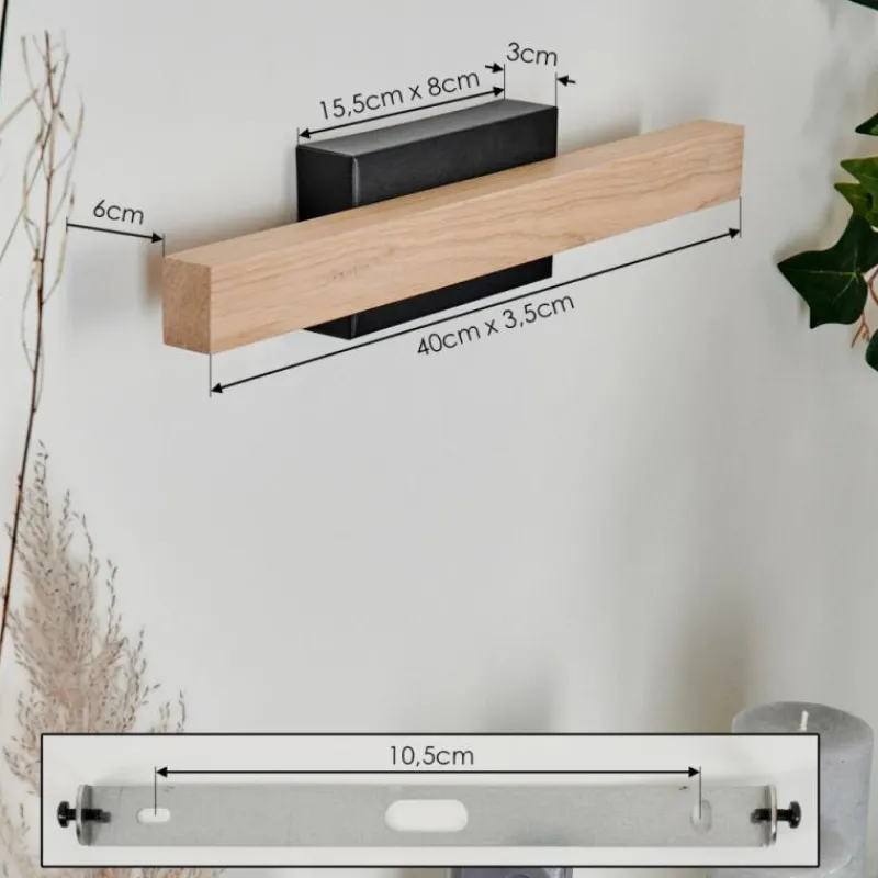 Luminaires Scandinaves-hofstein lampe miroir Borobia LED Noir, 1 lumière