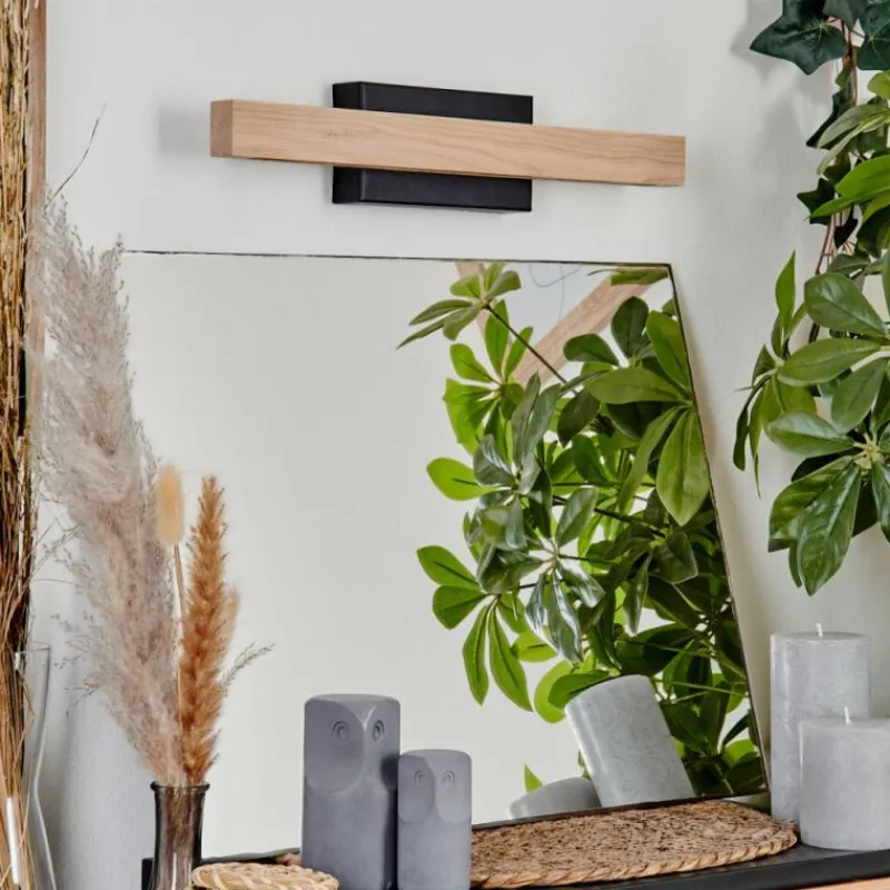 Luminaires Scandinaves-hofstein lampe miroir Borobia LED Noir, 1 lumière