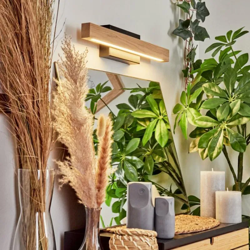 Luminaires Scandinaves-hofstein lampe miroir Borobia LED Noir, 1 lumière