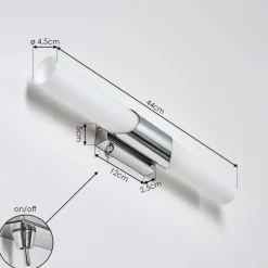 hofstein lampe miroir Morges Brun foncé, Nickel mat, 2 lumières