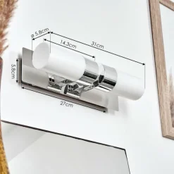 hofstein lampe miroir Morges LED Chrome, 2 lumières