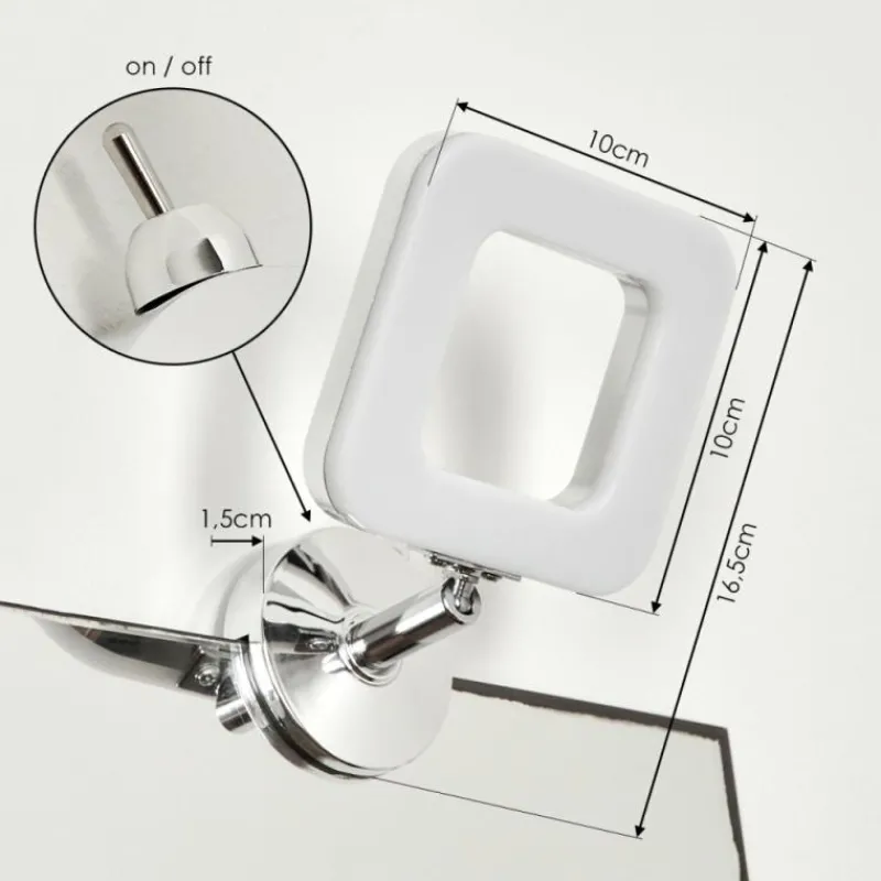 hofstein lampe miroir Morges LED Chrome, Blanc, 1 lumière* Spots Et Projecteurs