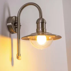 hofstein Lampe murale d'extérieur Elima Acier inoxydable, 1 lumière, Détecteur de mouvement