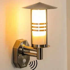 hofstein Lampe murale d'extérieur Forli Acier inoxydable, 1 lumière, Détecteur de mouvement
