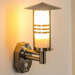 hofstein Lampe murale d'extérieur Forli Acier inoxydable, 1 lumière, Détecteur de mouvement