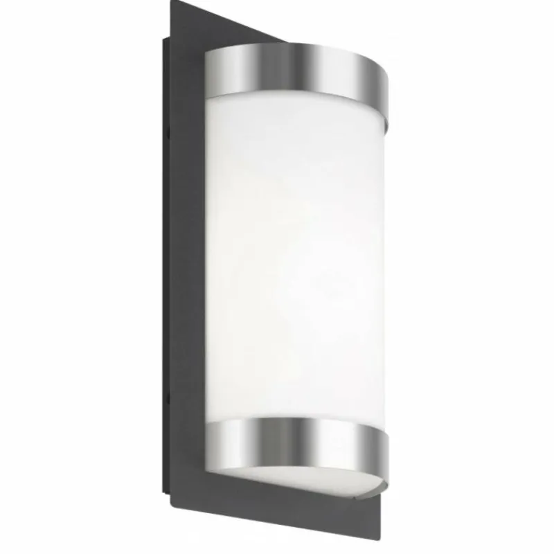 Luminaires LCD Lampe murale d'extérieur LCD Acier inoxydable, Noir, 1 lumière