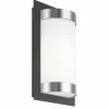 Luminaires LCD Lampe murale d'extérieur LCD LED Acier inoxydable, Noir, 1 lumière, Détecteur de mouvement